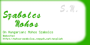 szabolcs mohos business card